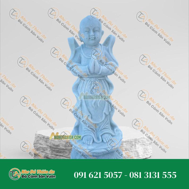Tượng Thiện Tài Đồng Tử Đá Trắng Nghệ An 80cm