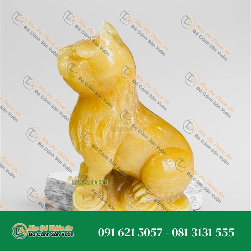 Tượng 12 Con Giáp (Mão) Đá Vàng Onyx – Phong Thủy Tượng Trưng Tài Lộc
