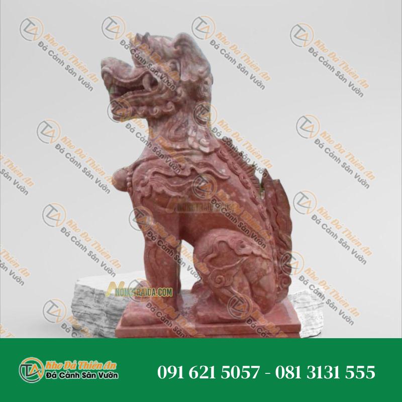 Tượng Nghê Đá Cẩm Thạch Hồng Hòa Bình – Linh Vật Phong Thủy Cao Cấp