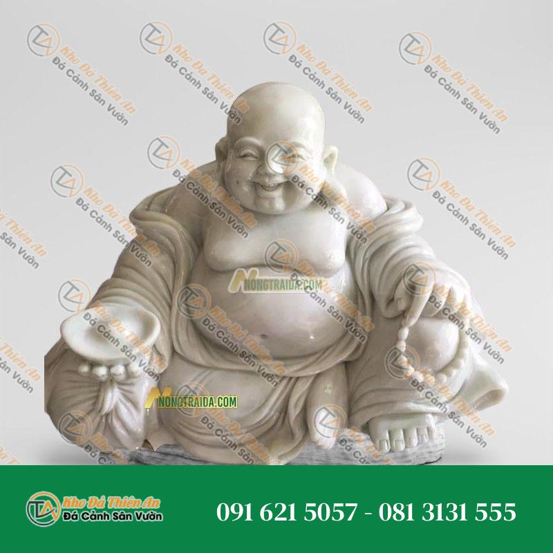 Tượng Phật Di Lặc Ngồi Đá Cẩm Thạch Trắng 118cm – Nét Đẹp Thiêng Liêng | Khodathienan.com