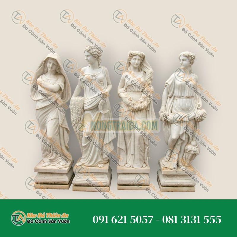 Bộ Tứ Mùa Tân Cổ Điển – Tạc Tay Đá Cẩm Thạch – Khodathienan.com