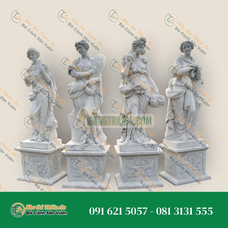 Bộ Tứ Mùa Đá Cẩm Thạch Trắng Carrara – Kiến Trúc Nghệ Thuật | Khodathienan.com