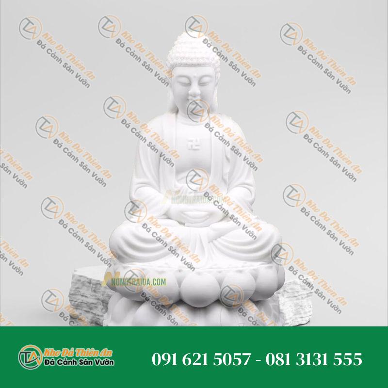 Bộ Tượng Phật Dược Sư Đá Cẩm Thạch Trắng 67cm – Khodathienan.com