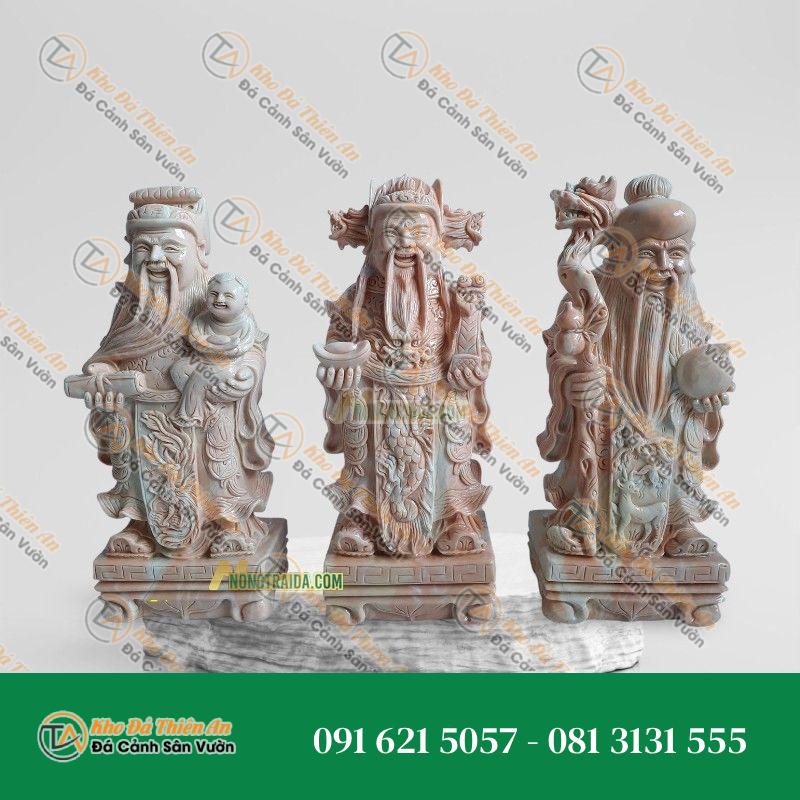 Bộ Tượng Tam Đa – Đá Vàng Cà Rốt 163cm – Khodathienan.com