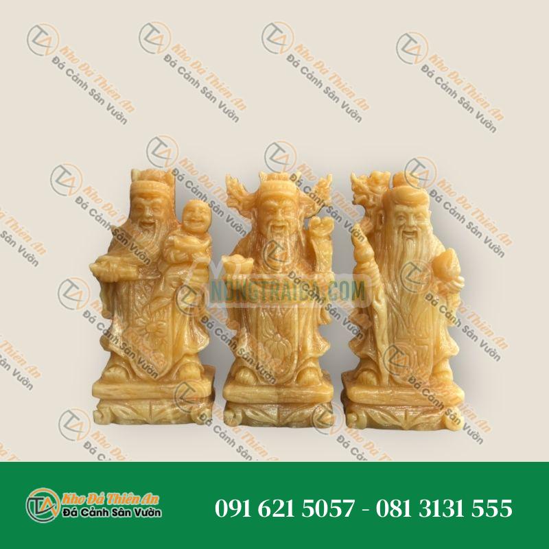 Bộ Tượng Tam Đa Phúc Lộc Thọ Đá Ngọc Hoàng Long – Cao 20cm