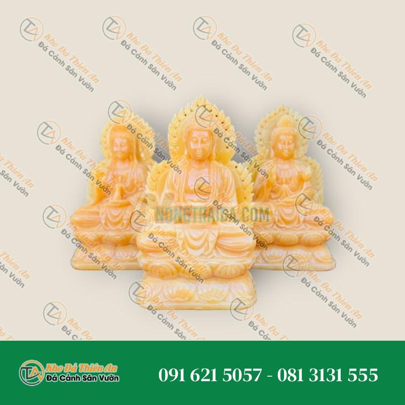 Bộ Tượng Tam Thế Phật Tây Phương Tam Thánh – Đá Ngọc Hoàng Long – 40cm – Kiểu Dáng Sang Trọng, Nghệ Thuật | Khodathienan.com