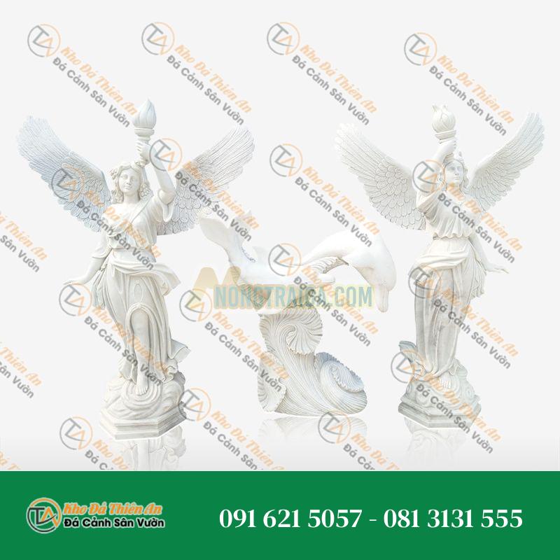 Bộ Tượng Thiên Thần Hộ Mệnh & Cá Heo – Trang Trí Nội Thất – Khodathienan.com