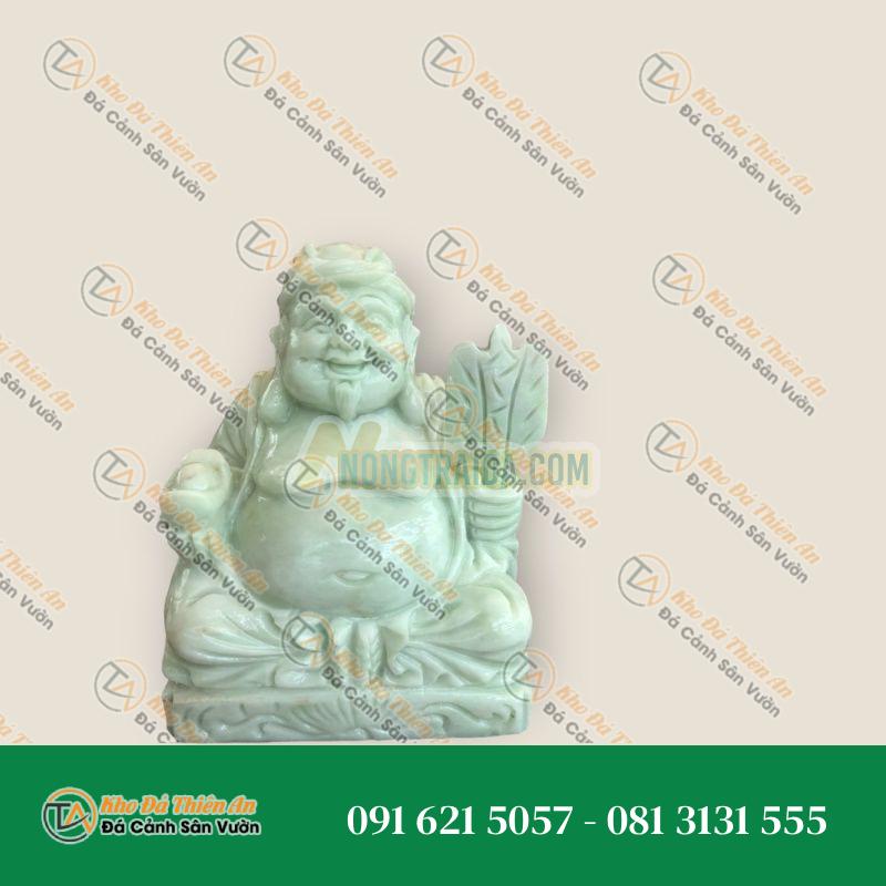 Bộ Tượng Thần Tài Thổ Địa Đá Cẩm Thạch Trắng Xanh 20cm – Chiêu Tài, Hóa Lộc | Khodathienan.com