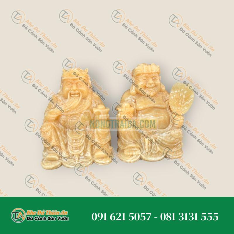 Bộ Tượng Thờ Hai Ông Tài Địa Thần Tài Thổ Địa Đá Ngọc Hoàng Long – Cao 20cm Giá Rẻ | Phong Thuỷ