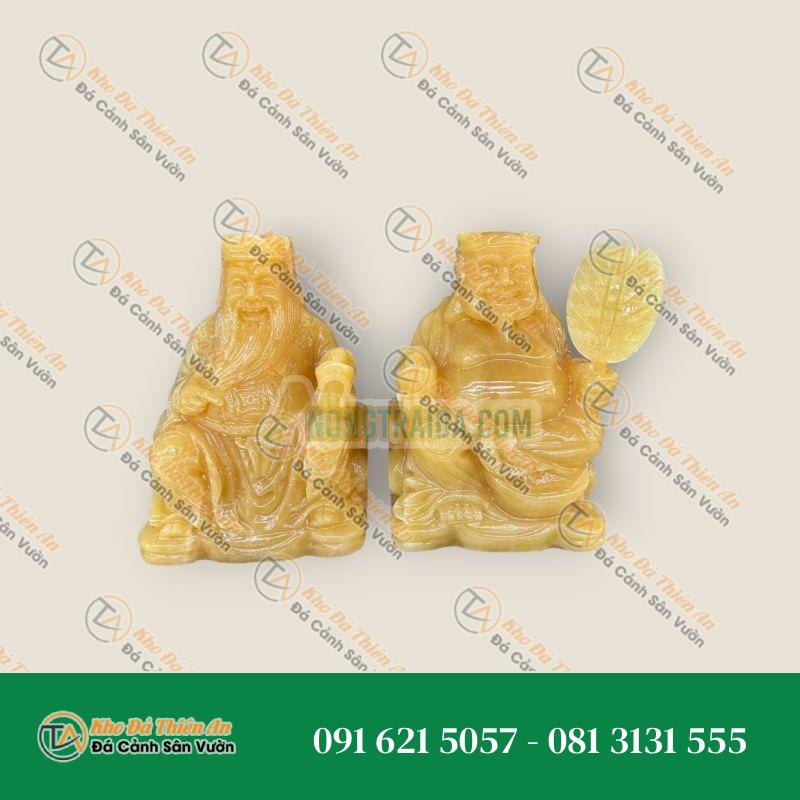 Bộ Tượng Thờ Hai Ông Tài Địa Thần Tài Thổ Địa Đá Ngọc Hoàng Long – Cao 20cm Giá Rẻ | Phong Thuỷ