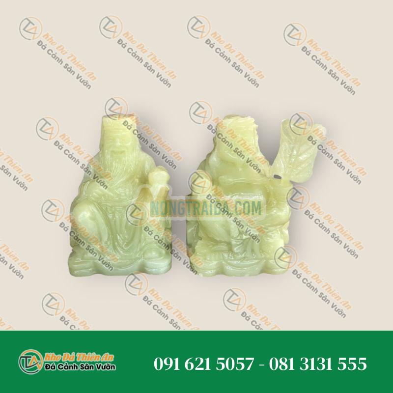 Bộ Tượng Thờ Tài Địa Thần Tài Thổ Địa – Đá Ngọc Onyx – Cao 15cm