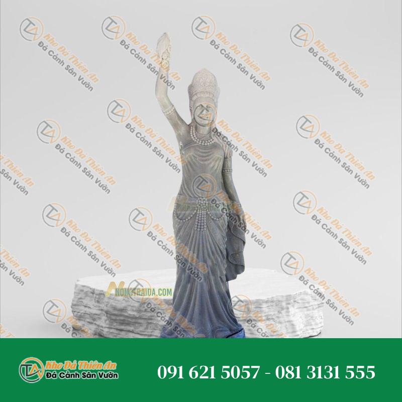 Bộ Tượng Vườn Lâm Tỳ Ni – Đá Cẩm Thạch Xám 188cm – Khodathienan.com
