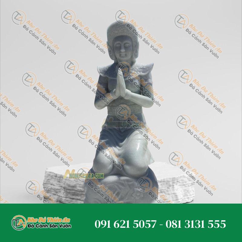 Bộ Tượng Vườn Lâm Tỳ Ni Đá Trắng Xanh 176cm – Trang Trí Sang Trọng – Khodathienan.com