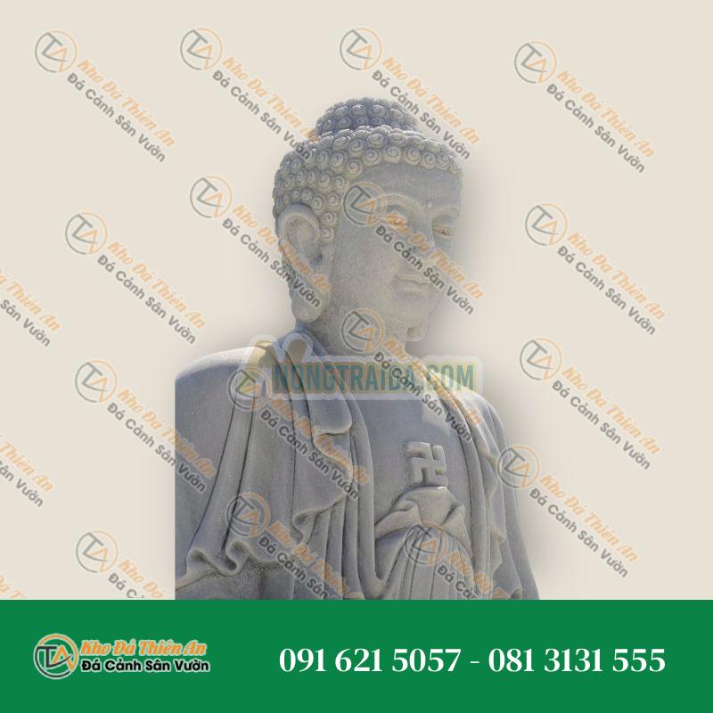 Tượng Phật Thiền Đá Trắng – 130cm – Kiểu Dáng Thanh Tịnh, Uy Nghi | Khodathienan.com