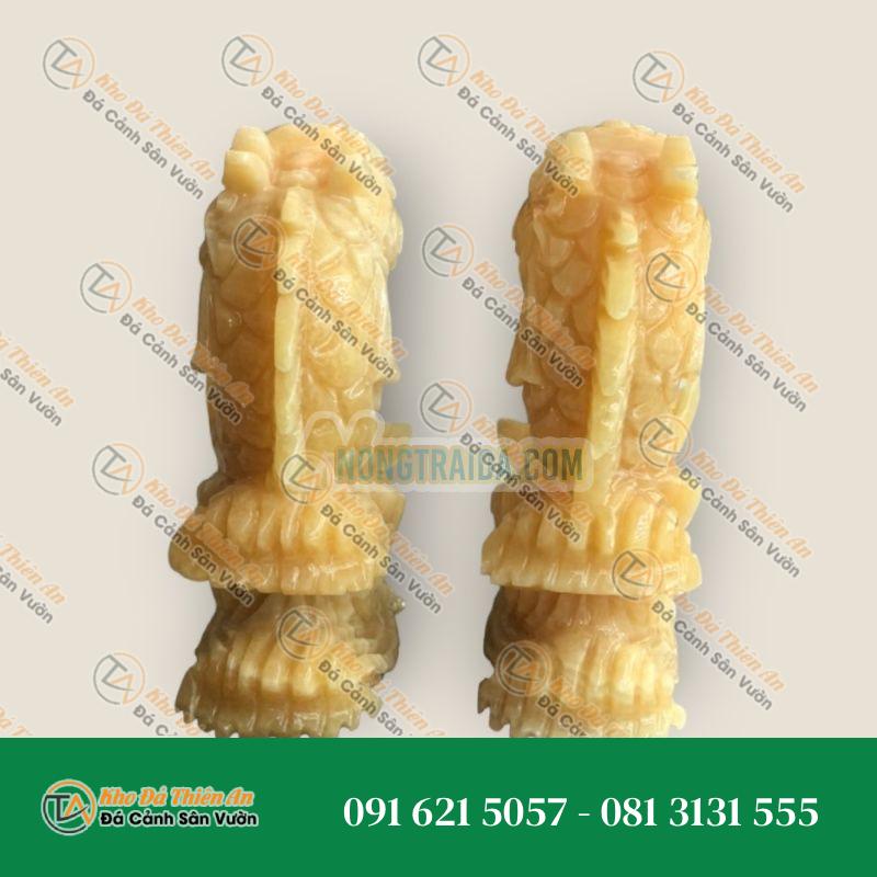 Cặp Cá Chép Hóa Rồng Phong Thủy Đá Ngọc Hoàng Long – Cao 15cm
