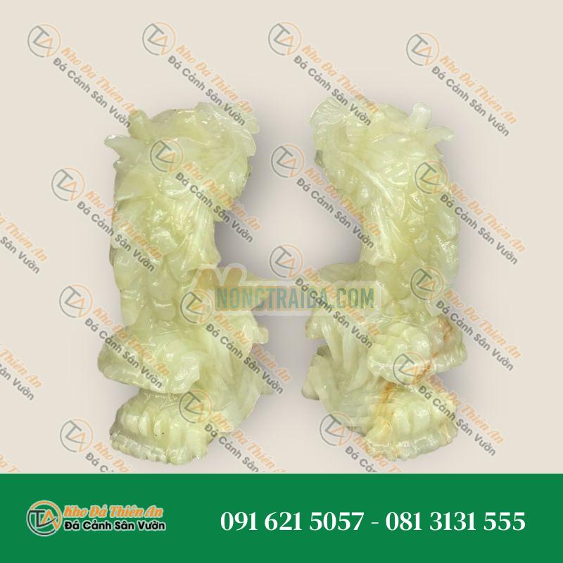 Cặp Cá Chép Hóa Rồng Phong Thủy Đá Ngọc Onyx 15cm – Tượng Tài Lộc