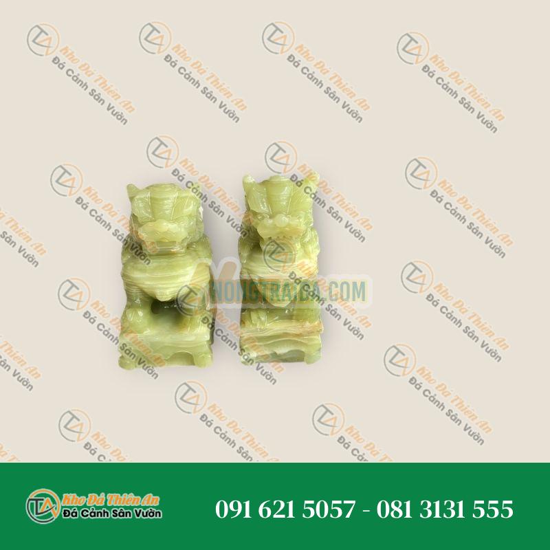 Cặp Kỳ Lân Phong Thủy Đá Ngọc Onyx – Cao 12cm | Tài Lộc và May Mắn