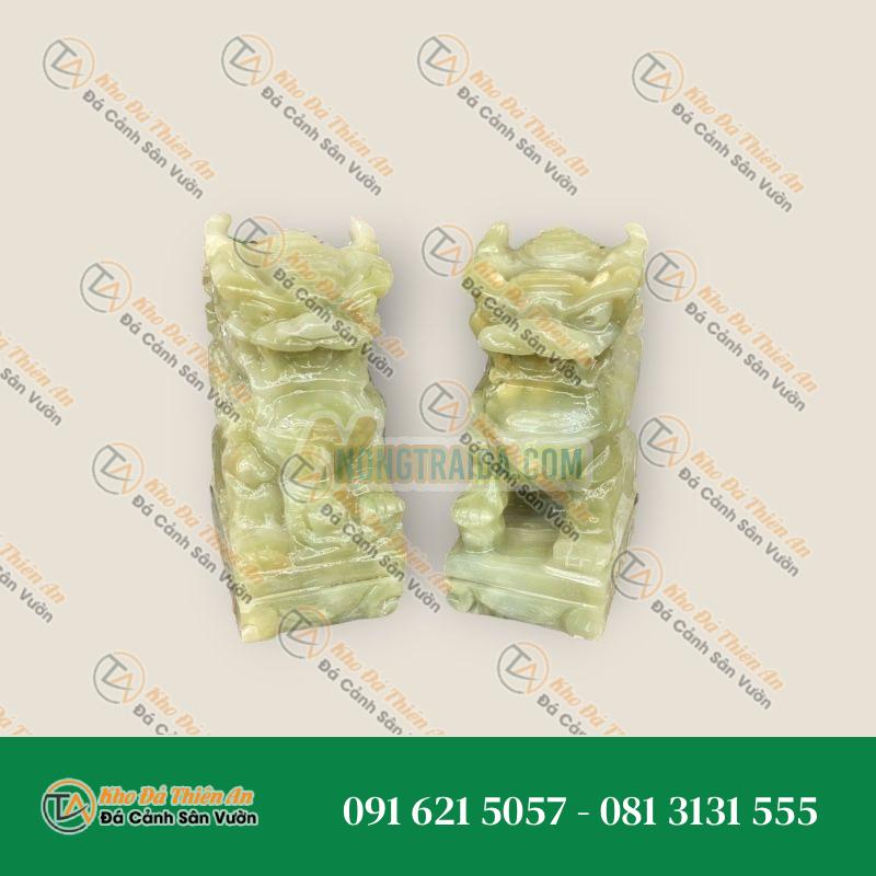 Cặp Kỳ Lân Phong Thủy Đá Ngọc Onyx 15cm | Tài Lộc & Bảo Vệ