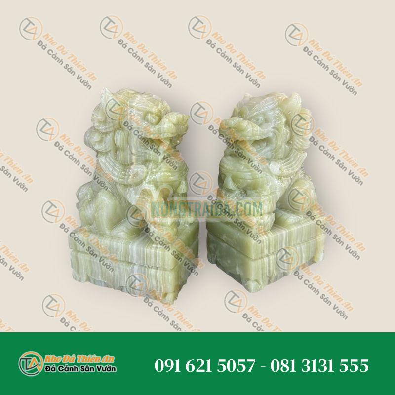 Cặp Kỳ Lân Phong Thủy Đá Ngọc Onyx – Cao 20cm – Khodathienan.com