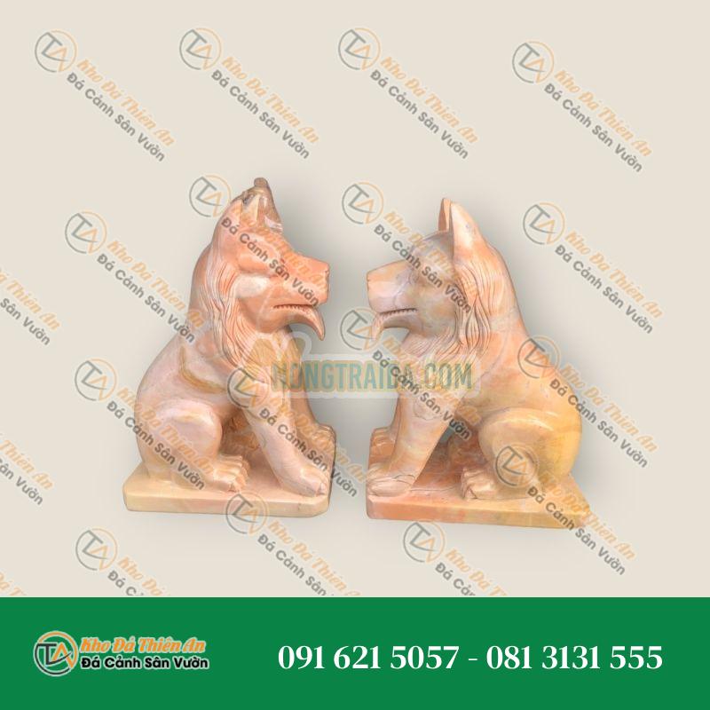 Cặp Tượng Chó Đá Phong Thủy Vàng Cà Rốt 50cm – Nét Đẹp Sang Trọng | Khodathienan.com