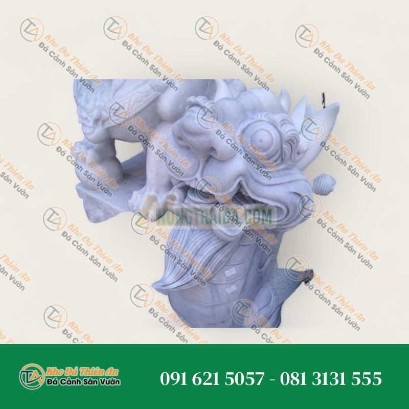 Cặp Tỳ Hưu Đá Cẩm Thạch Trắng Khắc Tay 60cm, Chiêu Tài Lộc, Phong Thủy | Khodathienan.com