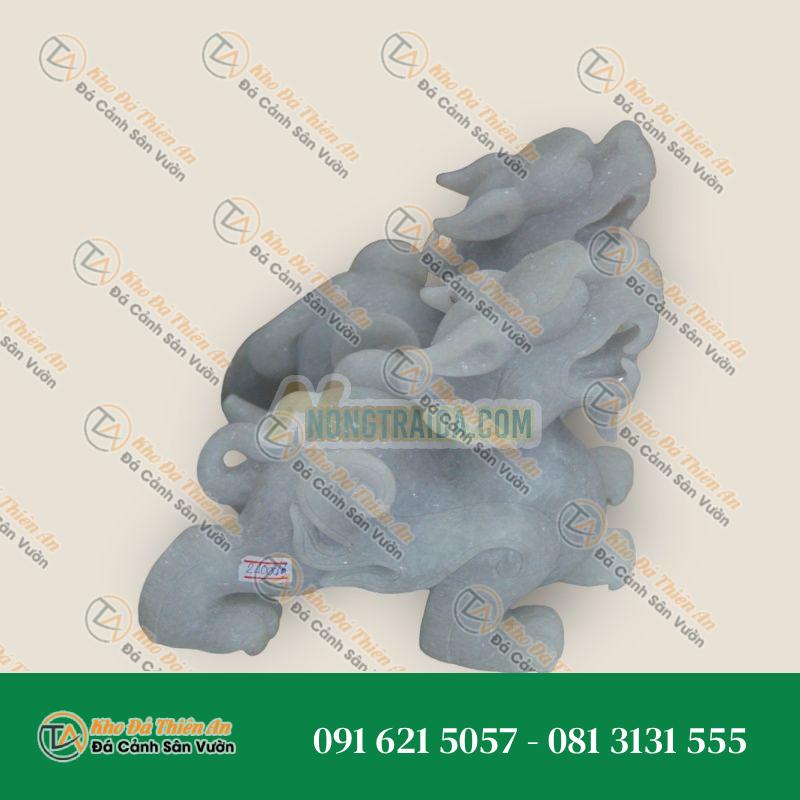 Cặp Tỳ Hưu Thạch Anh Xám Chạm Khắc Tay – Thu Hút Tài Lộc – Khodathienan.com