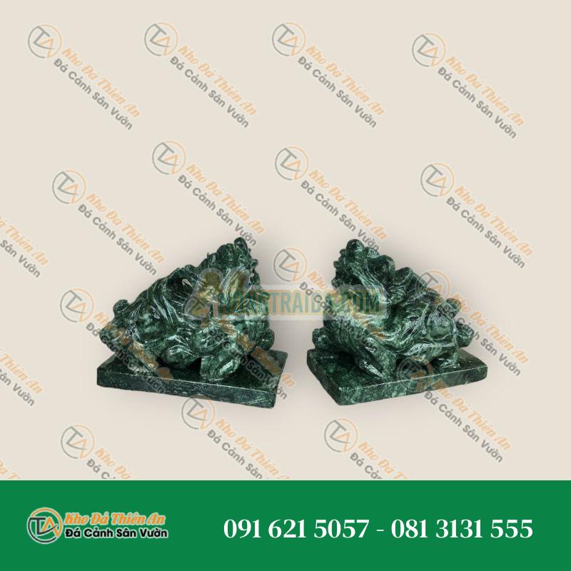 Cặp Tỳ Hưu Phong Thủy Đá Ngọc Ấn Độ – Dài 11cm – Chiêu Tài Lộc – Khodathienan.com