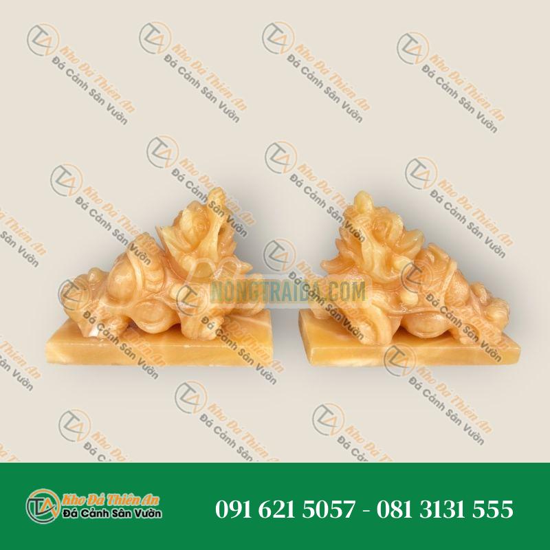 Cặp Tỳ Hưu Phong Thủy Đá Hoàng Long 12cm – Chiêu Tài Hút Lộc – Khodathienan.com