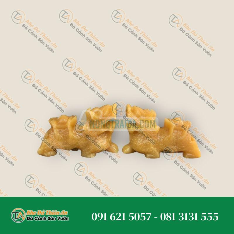 Cặp Tỳ Hưu Phong Thủy Đá Ngọc Hoàng Long – Dài 20cm Giá Rẻ | Phong Thuỷ