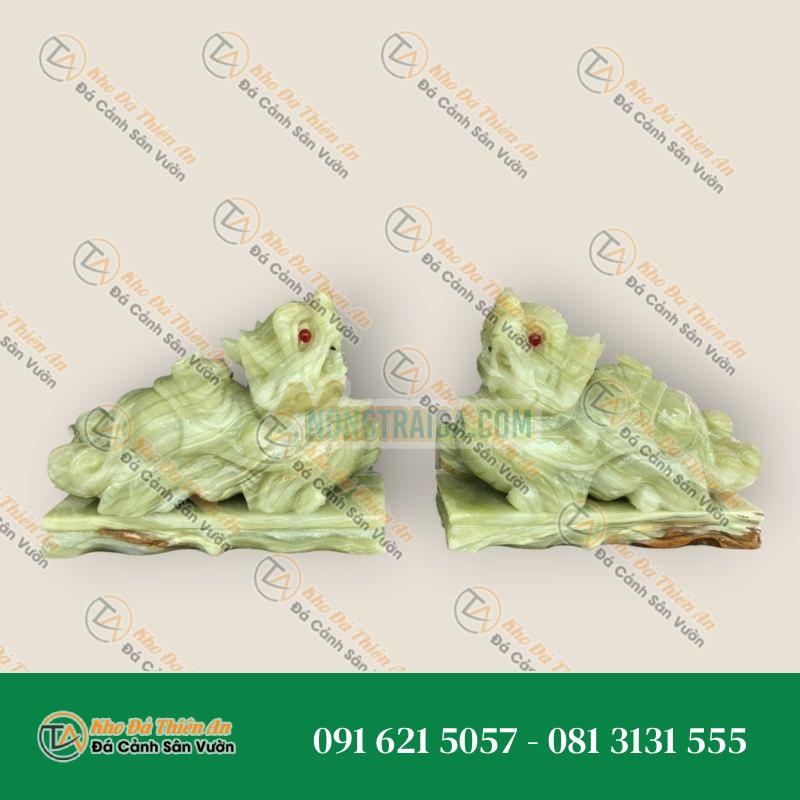 Cặp Tỳ Hưu Phong Thủy Đá Ngọc Onyx Có Đế – Dài 20cm | Khodathienan.com