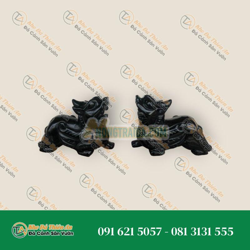 Cặp Tỳ Hưu Phong Thủy Đá Thạch Anh Đen 10cm | Tài Lộc & May Mắn