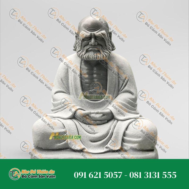 Đạt Ma Sư Tổ Ngồi Thiền Đá Sa Thạch Đà Nẵng 59cm – Nét Đẹp Tinh Tế | Khodathienan.com