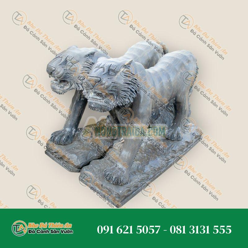 Cặp Tượng Be Pánthère Đen Đá Cẩm Thạch – Kích Thước 70x40x125cm