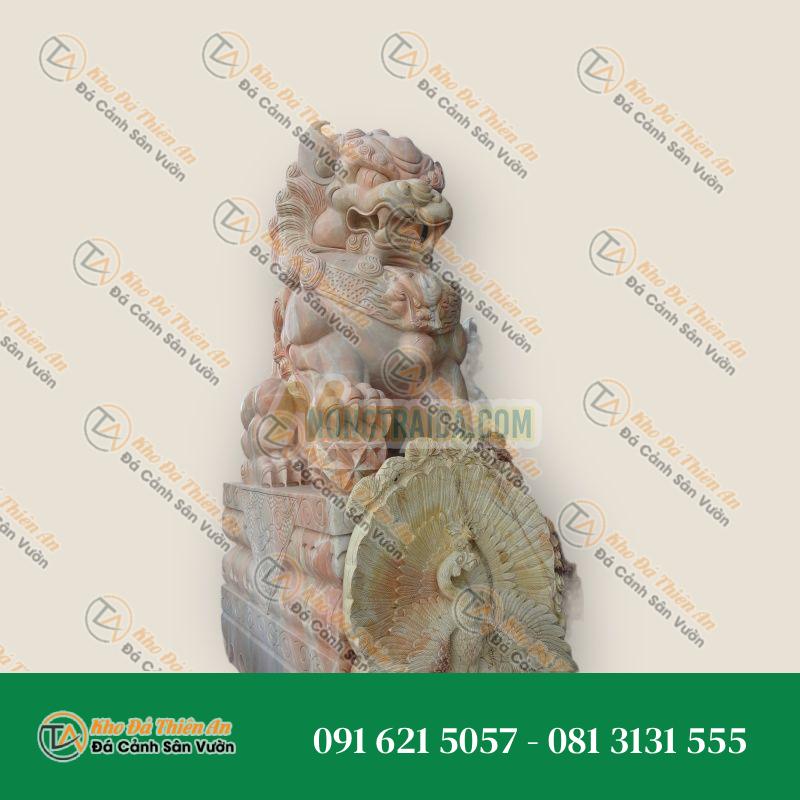 Cặp Tượng Sư Tử Ngồi 120cm – Biểu Tượng Uy Nghi & Bảo Vệ Phong Thủy