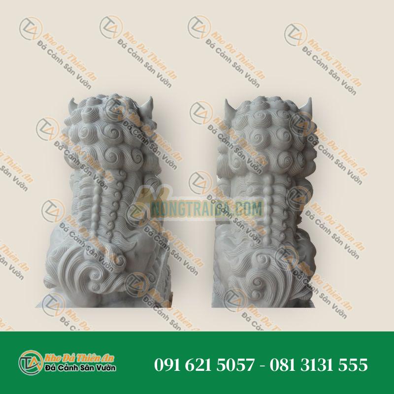 Tượng Sư Tử Ngồi Bằng Đá Cao 150cm – Uy Nghi & Bảo Vệ Phong Thủy