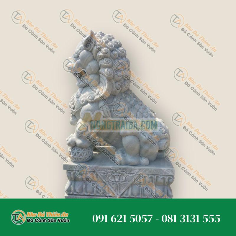 Tượng Sư Tử Ngồi 200cm – Biểu Tượng Uy Nghi & Bảo Vệ Phong Thủy