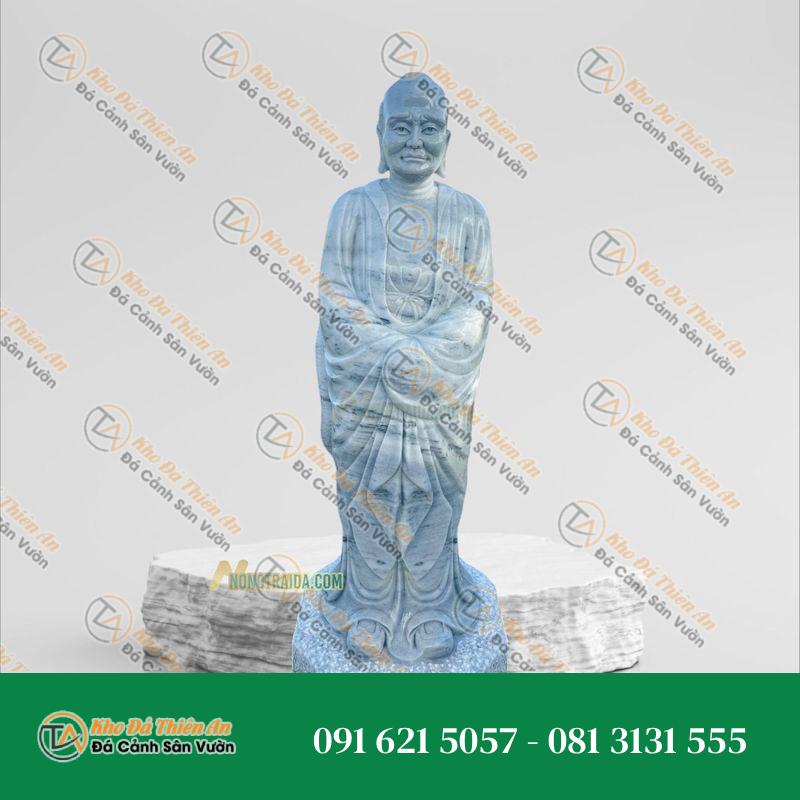Tượng 18 Vị La Hán Chùa Tây Phương – Sư Tổ Ca Tỳ Ma La – Đá Trắng – Khodathienan.com