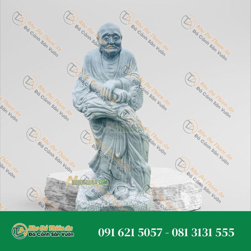 Tượng 18 Vị La Hán Chùa Tây Phương – Sư Tổ Hiệp Tôn Giả – Đá Cẩm Thạch Trắng – Khodathienan.com