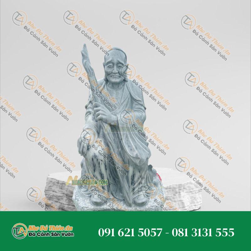 Tượng 18 Vị La Hán Chùa Tây Phương – Sư Tổ La Hầu La Đa – Đá Non Nước – Phong Cách Cổ Điển, Uy Nghi | Khodathienan.com