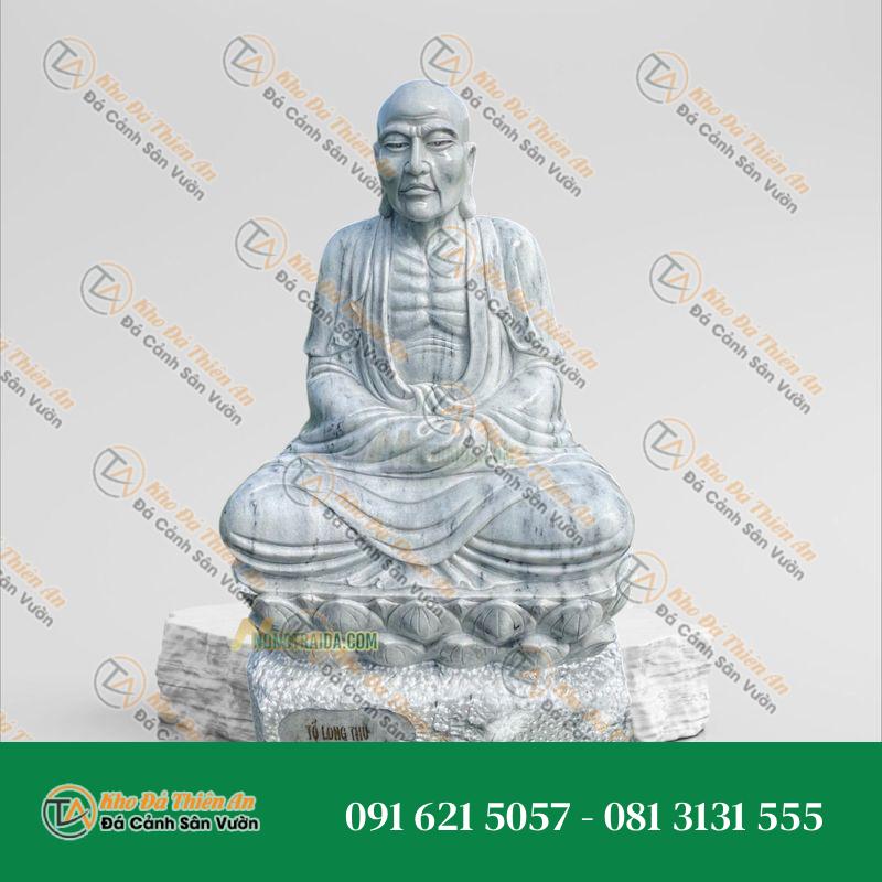 Tượng 18 Vị La Hán Chùa Tây Phương – Tổ Long Thụ Bằng Đá Cẩm Thạch Trắng