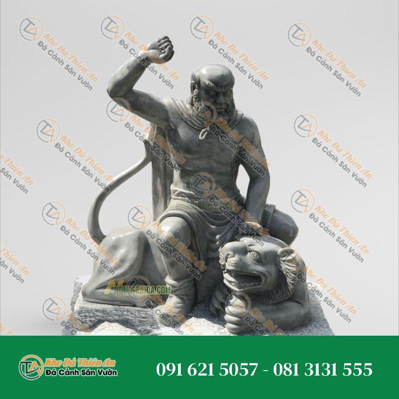 Tượng 18 Vị La Hán – Phục Hổ – Đá Cẩm Thạch Xám – Khodathienan.com
