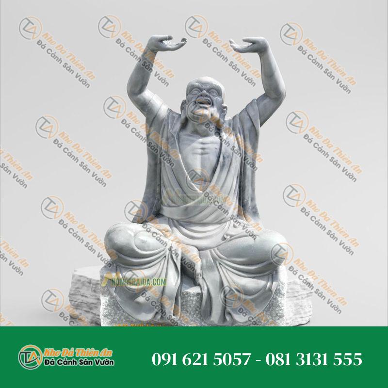 Tượng 18 Vị La Hán – Thám Thủ Đá Cẩm Thạch Xám, Kiểu Dáng Độc Đáo | Khodathienan.com