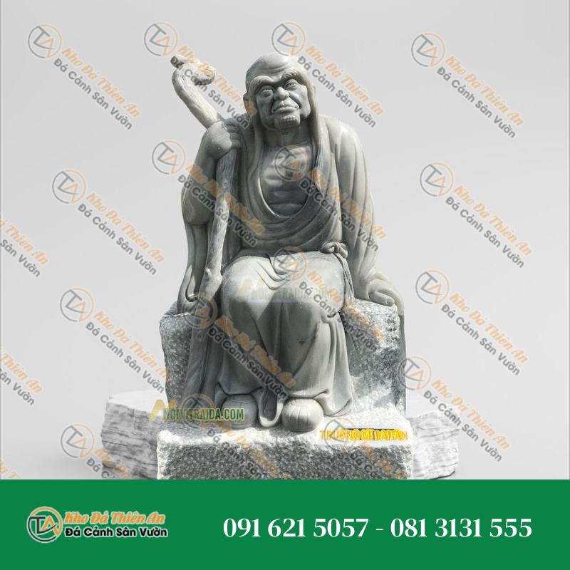 Tượng 18 Vị La Hán – Trường Mi Bằng Đá Cẩm Thạch Xám