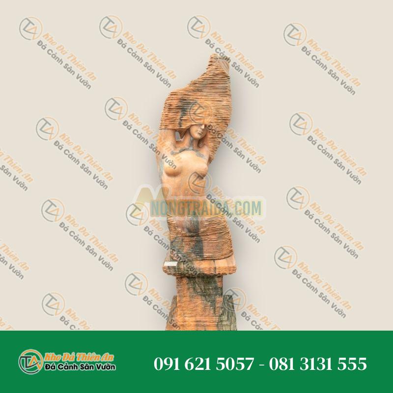 Tượng Bán Thân Hiện Đại Họa Tiết Sọc Đá Hoa Cương Hồng – Kiểu Dáng Độc Đáo – Khodathienan.com