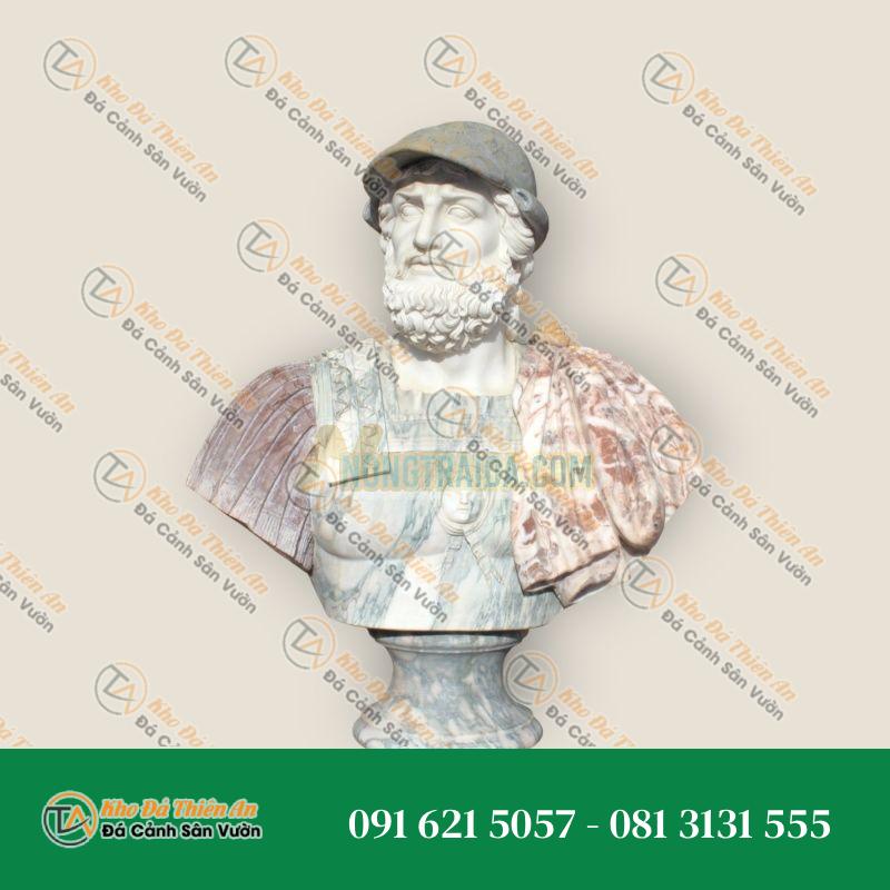 Tượng Bán Thân Hoàng Đế La Mã Hadrian Đá Carrara & Serpentine 90cm | Khodathienan.com