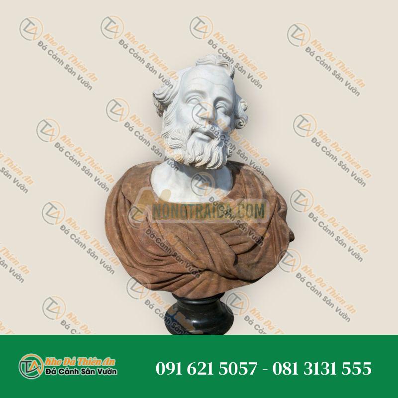 Tượng Bán Thân La Mã 2 Đá – Tân Cổ Điển – 85x58x35cm – Khodathienan.com
