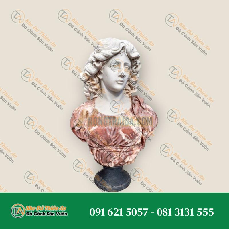 Tượng Bán Thân Phụ Nữ Hy Lạp-La Mã Đá Carrara & Alicante 85x57x30cm – Khodathienan.com
