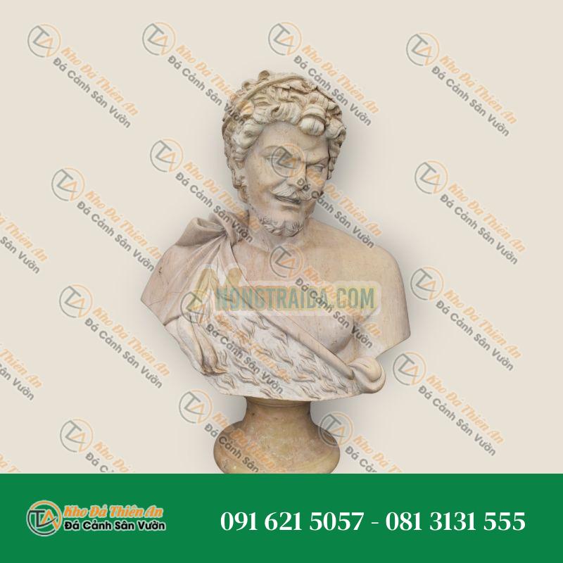 Tượng Bán Thân Thần Bacchus – Đá Cẩm Thạch – Khắc Tay – Khodathienan.com