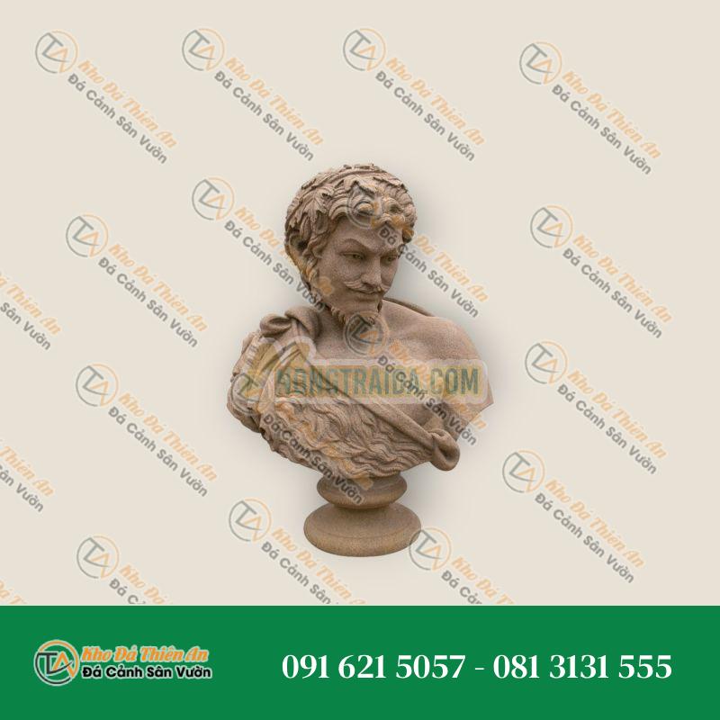 Tượng Bán Thân Thần Bacchus Đá Cẩm Thạch, Khắc Tay, 68x54x30cm | Khodathienan.com