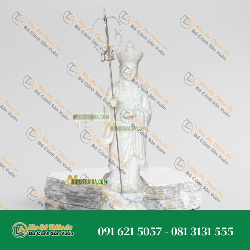 Tượng Bồ Tát Địa Tạng Đứng Đá Trắng Non Nước 175cm – Nét Đẹp Tinh Khôi – Khodathienan.com